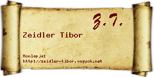 Zeidler Tibor névjegykártya